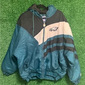 eagles 🦅 Teal and Black Hooded puffer Jacket
